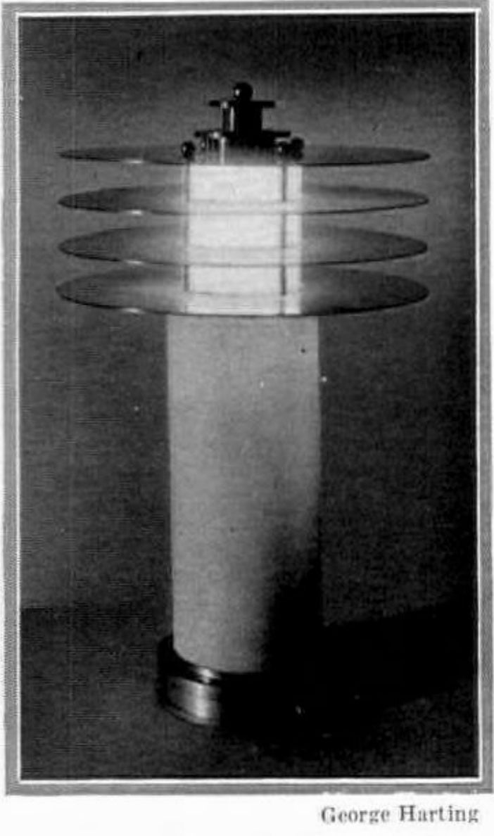 1930 Nessen Studio glass and disc desk lamp