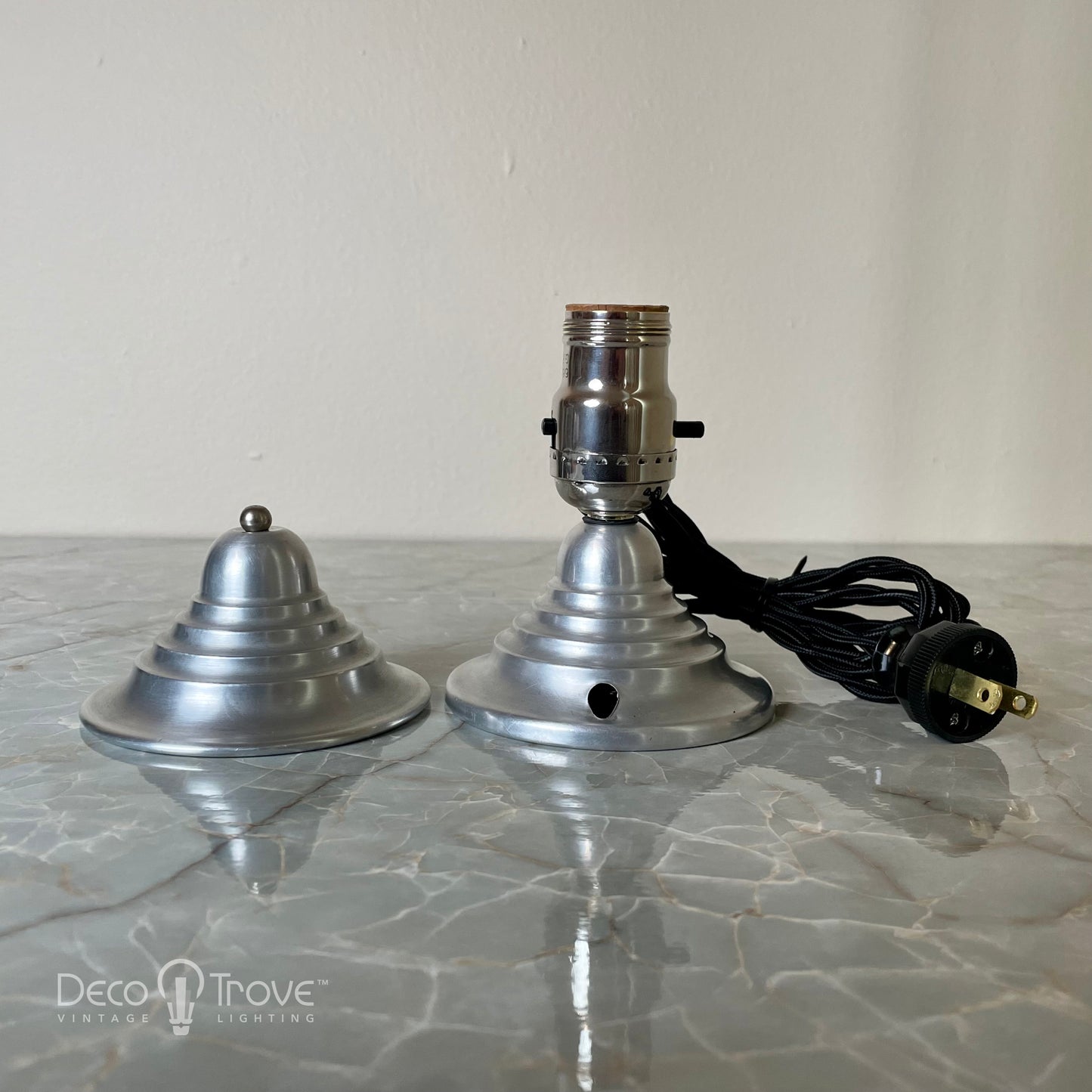 1930s Small Streamline Deco Aluminum Accent Lamp