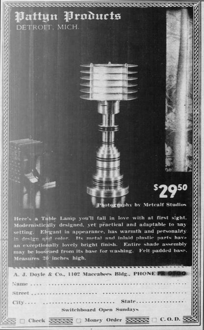 3D-Printed Pattyn-Inspired Streamline Deco Modern Retro Futuristic Disc Lamp – ART LITE mini™ P310