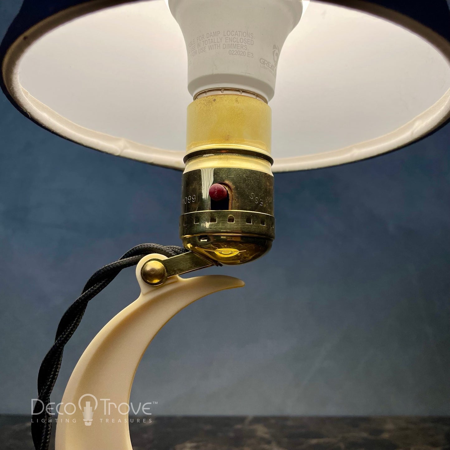 1930s Chase Crescent Moon Brass and Bakelite/Plaskon Dual Use Lamp/Sconce