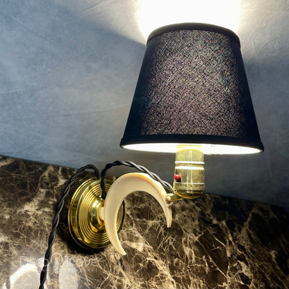 1930s Chase Crescent Moon Brass and Bakelite/Plaskon Dual Use Lamp/Sconce