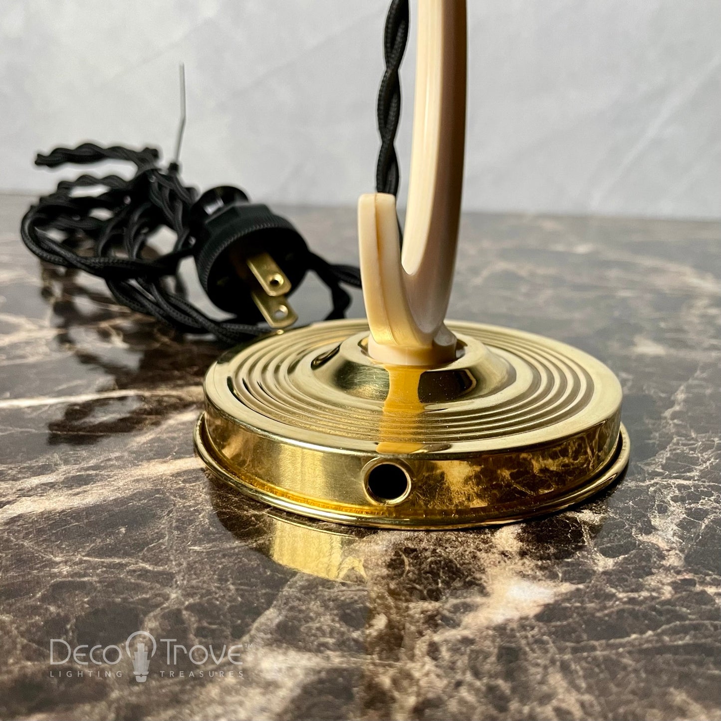 1930s Chase Crescent Moon Brass and Bakelite/Plaskon Dual Use Lamp/Sconce