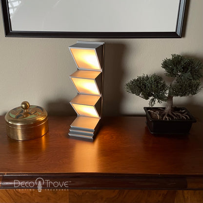 Deskey-Inspired Cubist Deco Lamp – Zig-Zag Skyscraper Stepped Design - ART LITE mini™ D100