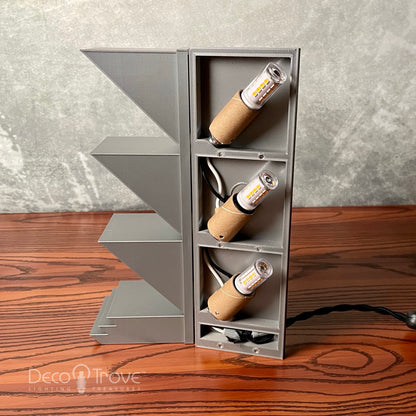 Deskey-Inspired Cubist Deco Lamp – Zig-Zag Skyscraper Stepped Design - ART LITE mini™ D100