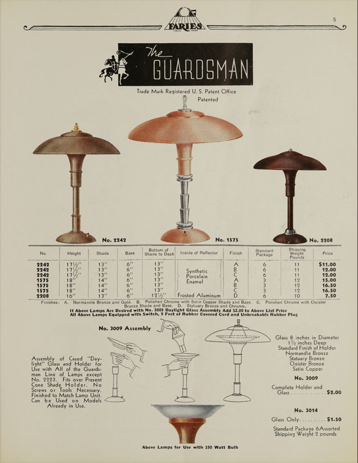 Lámpara Guardsman Jr. (Bronce de Normandía)