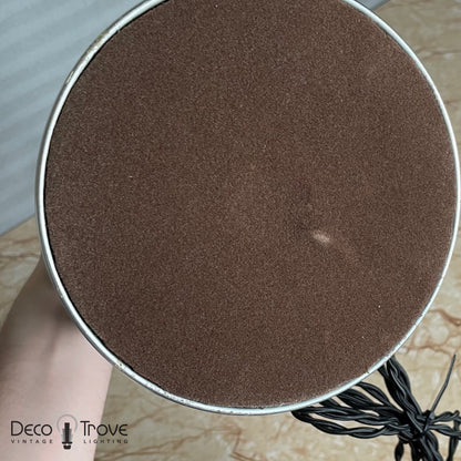 Lámpara Saturno grande negra y cromada