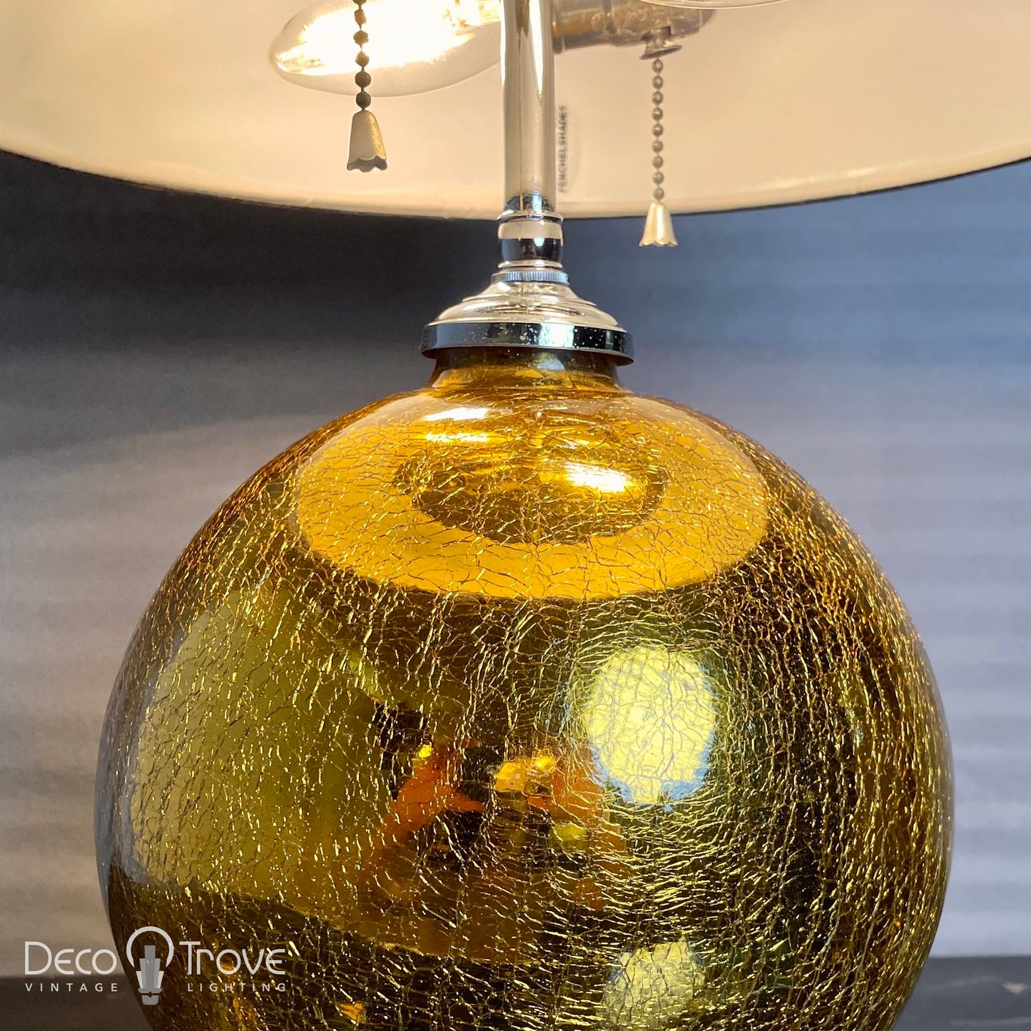 Lámpara de globo de cristal de mercurio craquelado dorado/amarillo