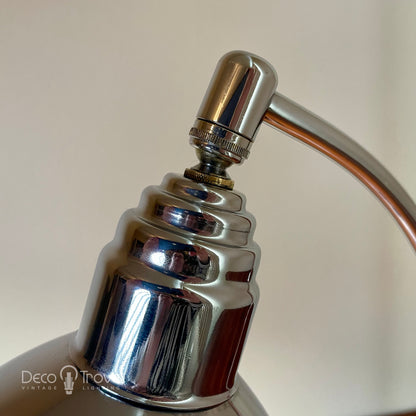 Lampe de bureau incurvée Streamline Chrome Machine Age